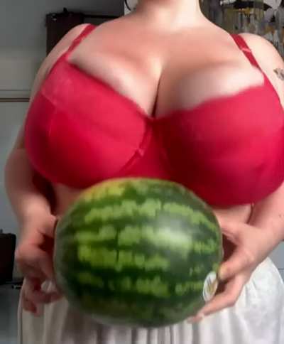 My tits are bigger than this WATERMELON&hellip; OC