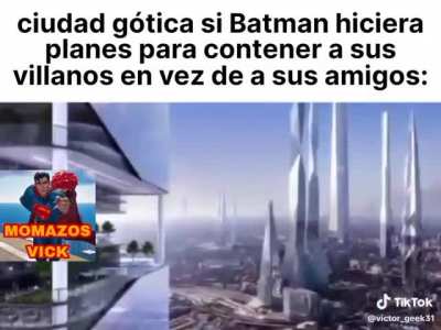 Si batman olvidara su fetiche de vigilante y empezara a hace el bien como BRUCE WANE
