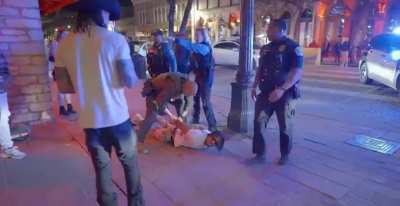 Attacking another person in front of cops