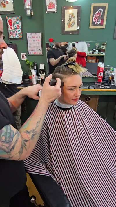 Fade shave in progress. video available
