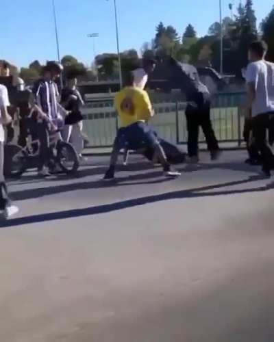 The kid that was attacked is disabled, judging for his arms looks like he has cerebral palsy. That&rsquo;s why everyone attacked the bully