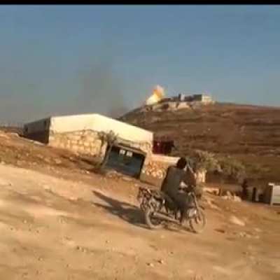 Russian airstrike in syria near turkish border today (SFW)