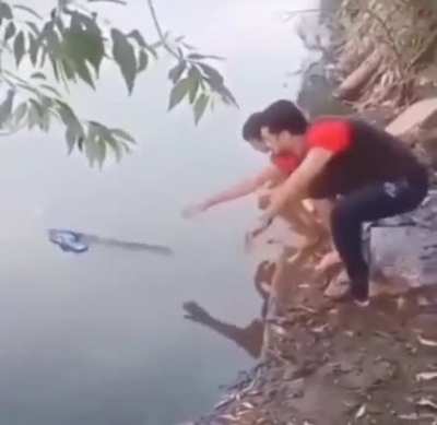 A dad helping his son