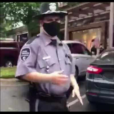 Angry Karen blocks a woman from parking so her friend can get the spot. When a security guard gets involved she escalates the situation and calls the cops.