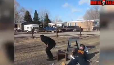 Seesaw and a chair