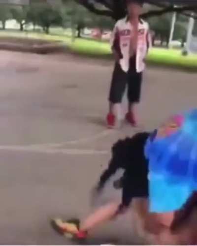 She stomped her head into the ground