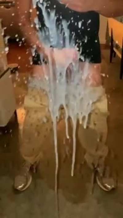 Shooting cum at the mirror
