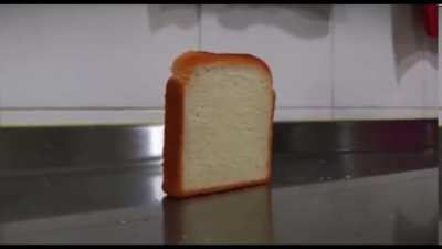 Bread falling over.