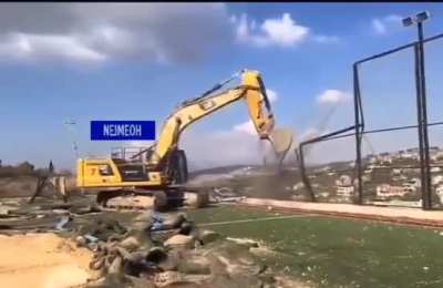 IDF vs a Lebanese soccer field during ceasefire 