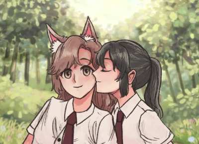 Kissing on a cheek [Original] &amp;lt;I animated this on procreate&amp;gt;