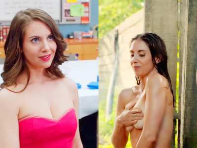 Evil Annie's red dress wasn't exaggerating with that cleavage