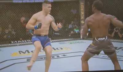 Chris Weidman snaps his leg on the first kick