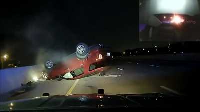 Idiot cop flips pregnant woman's car for pulling over too slowly.