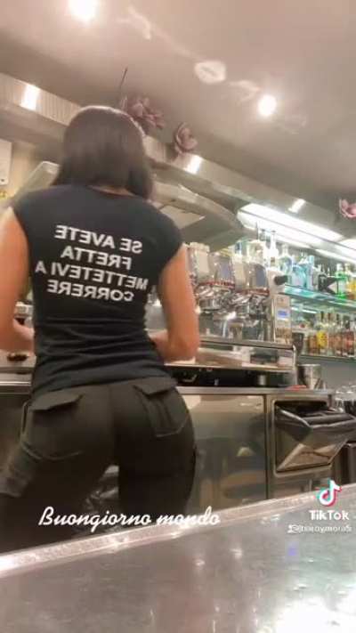 Here she is again making a coffe