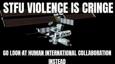 Humanity's future is of collaboration, not violence