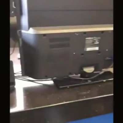 Tough punk picking on 70 year old gets check by lady at gym. Make to leave when told police on the way