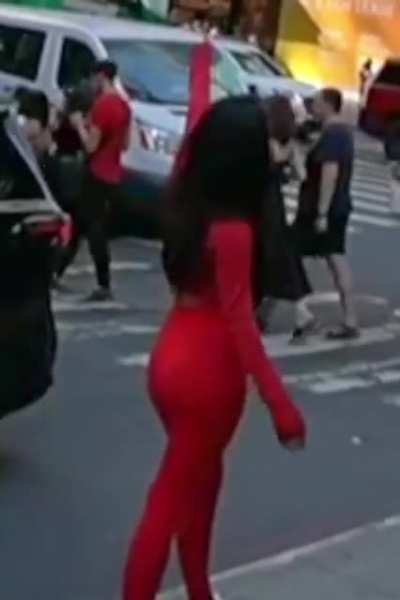 Rae in Time Square