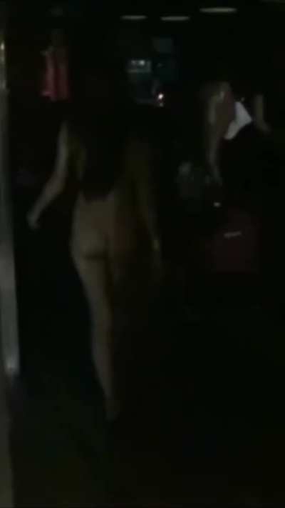 Naked beauties danced in front of a nightclub, and then they had a naked disco in the club