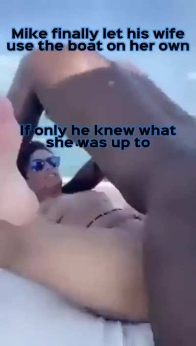 Using the boat to get fucked behind her husband&acirc;s back