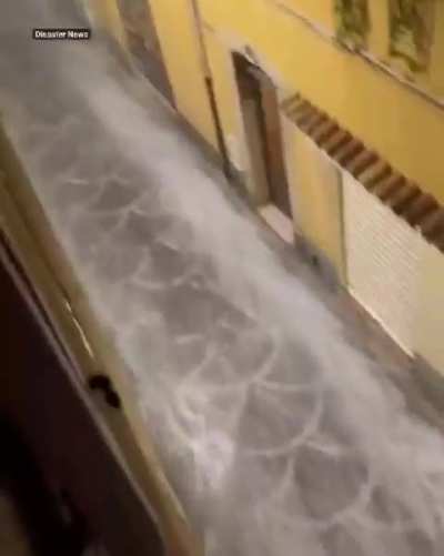Antibes Alpes Maritimes France - 3 February 2026 - Heavy rain with hail affected local areas and caused brief disruptions