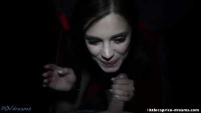 Little Caprice Swallowing Cum At The Erotica Expo