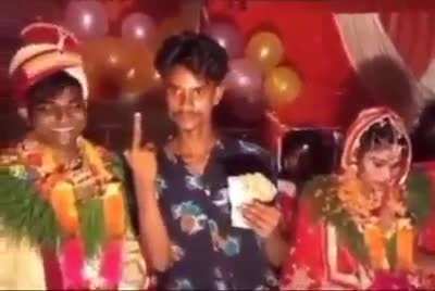 Making a tiktok at wedding