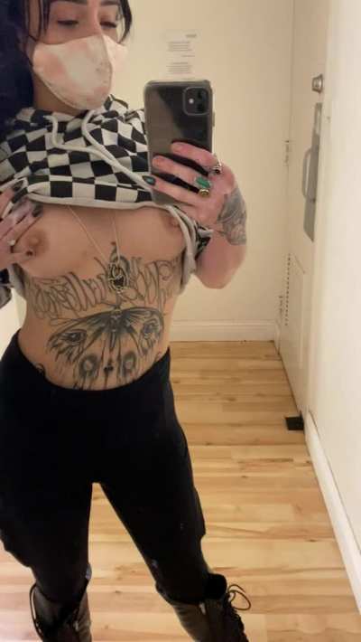 Public bathroom titty drop&hellip; secretly wished someone walked in on me ;) [OC]