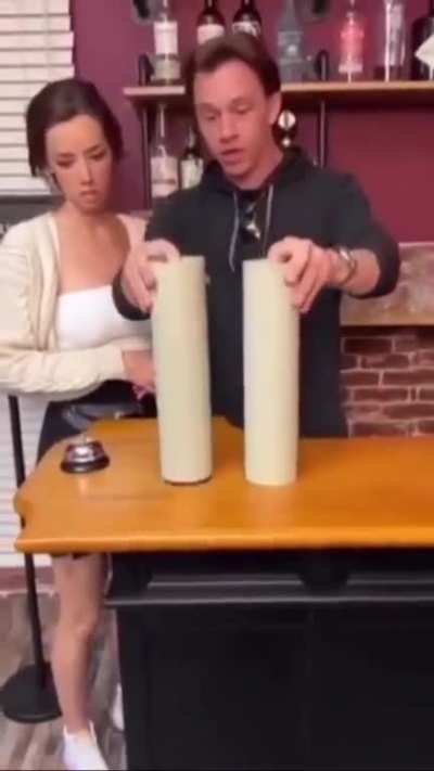 Blursed If you watch closely you can see there’s an extra bottle.