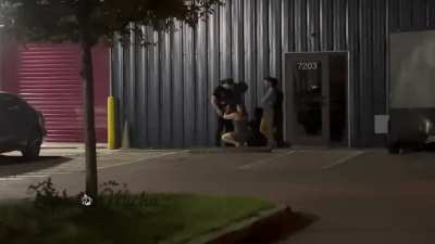 Watching my wife with two guys outside the warehouse they work at