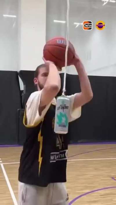 Basketball trick training.