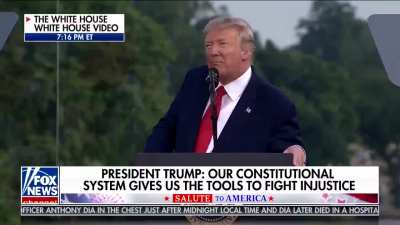 Trump delivers a swift and sweeping sentence like nobody's ever seen anything happen.