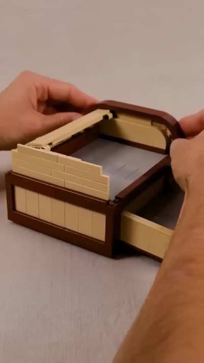 Tambour roll-top box made with LEGO
