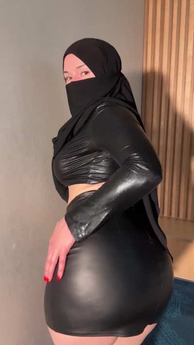 The leather skirt is so incredible, I want you to spank my big ass