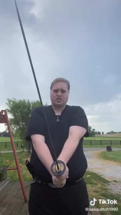 Don&rsquo;t Mess With This Guy, His Sword Is Curved Backwards
