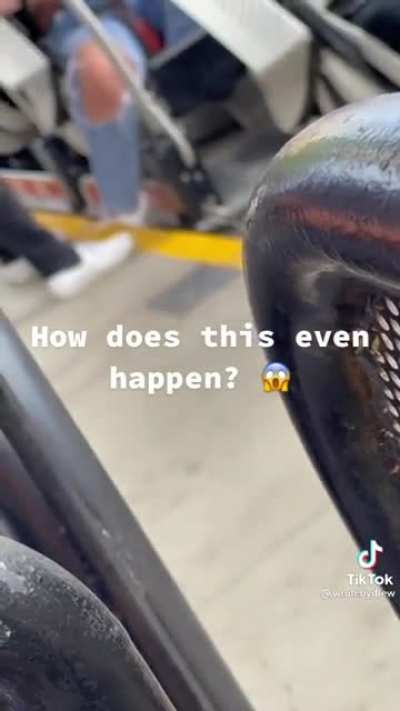 This is why they tell you to keep your hands and feet inside the ride at all times