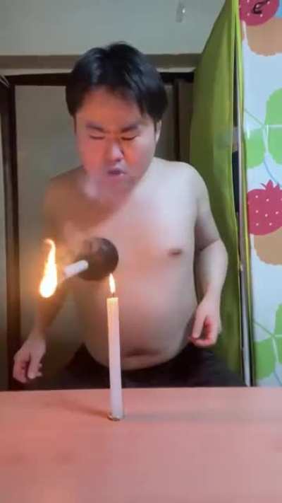 This guy opening a beer bottle with his nipples