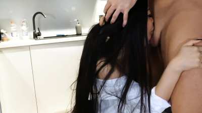 Fucking her slutty Asian throat
