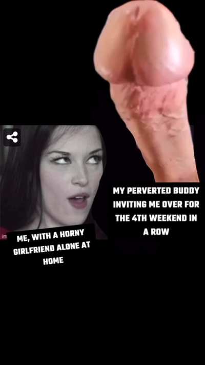 I get soo much harder when I&rsquo;m here with you bro, in comparison to when with her&hellip; but I still have sex with her sometimeesss&hellip; and I&rsquo;m soo masculine when I do&hellip; so I&rsquo;m still straight, right?🫠