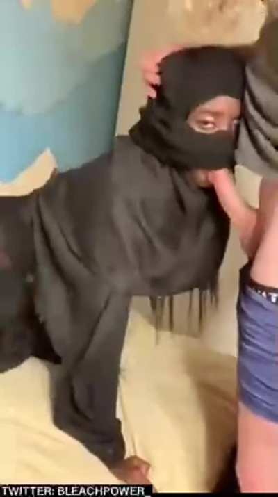 Dark Muslim is very hungry during her fast. Swallowing a white cock helps settle her cravings. Is a white man&rsquo;s cum halal? She&rsquo;s swallowing regardless.