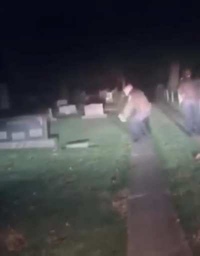 To peruse someone through a cemetery