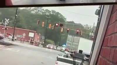Happened in my town yesterday (trucks aren&rsquo;t supposed to drive through this area).