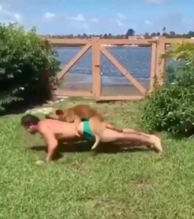 This looks like the most complicated pushup in the world!