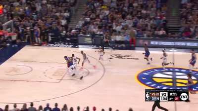[Highlight] Jamal Murray gets the long rebound and barrels down the court with the fancy dribble moves and the tough finish