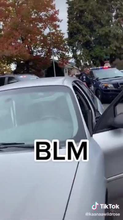 Woman speaks up and stops cops from arresting and not hearing mans side of the story because he's black . Once she steps in they back off