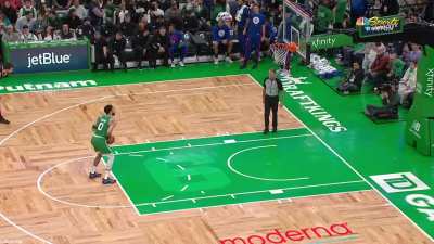 [Highlight] Reggie Jackson gets elbowed in the face by Derrick White, then gets up and starts walking to the bench angrily before being stopped and given a technical