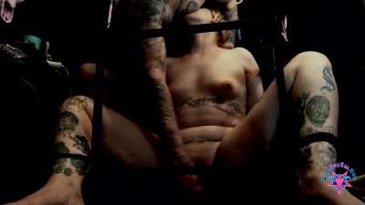 SLAVE CAGE &mdash; BONDAGE &amp;amp; RESTRAINED DILDO MASTURBATION