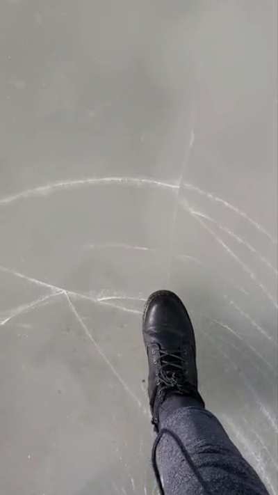 The sound of the ice crunching