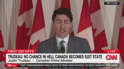 Justin Trudeau responds to Trump's suggestion that Canada could become the 51st state