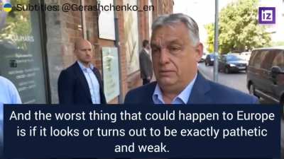 RU POV: Viktor Orb&aacute;n said the Russia-Ukraine war is a European matter, but Europe is incapable of handling it. He told that the meeting of two strong men (Trump and Putin) to sit down &amp;amp; negotiate while you (Europe) just yell from the sidelines, you&rsquo;re