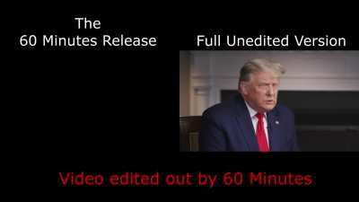 Side-by-side comparison of 60 minutes deceptive editing vs video the President released of 60 minute interview.